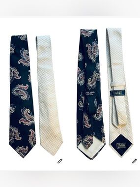 Lot of Two Luxury silk handmItaly ties ,vintage Milano Paisley & Lario textured